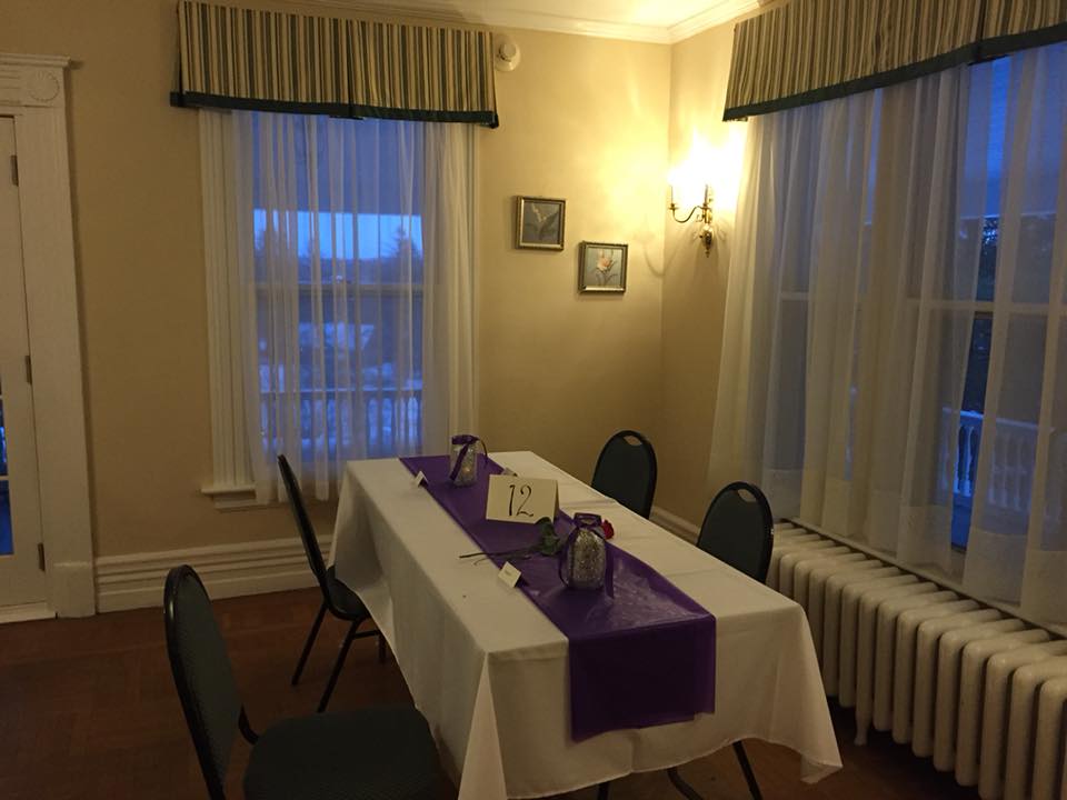 Tarrywile Mansion Events table set and waiting for guests