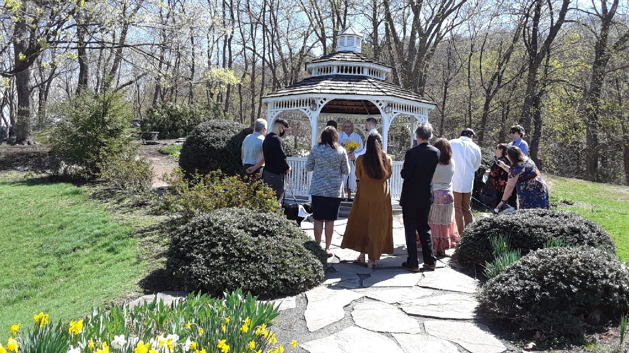 April Wedding Season outdoor small wedding ceremony